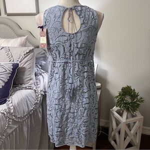 NWT Chelsea & Violet Sleeveless Lace Overlay Dusty Blue Dress Sz XS